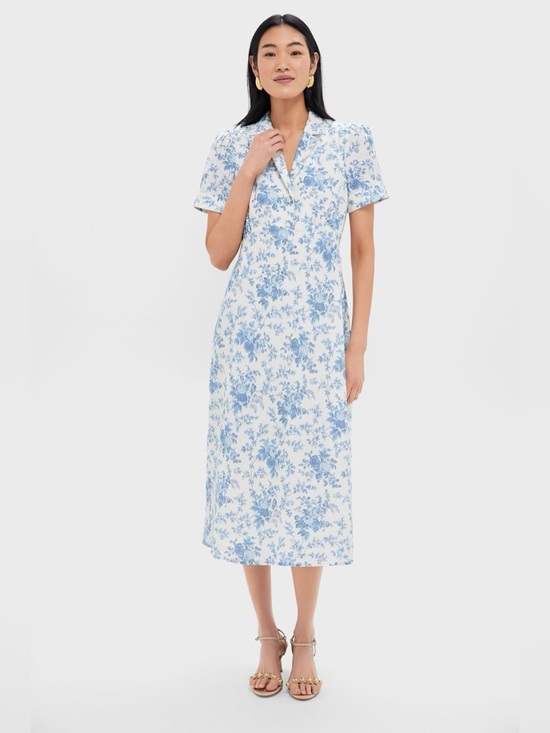 Tuckernuck Dresses & Skirts - Tuckernuck NWT Forget Me Not Blue Floral Bellamy Midi Dress Line Cotton
